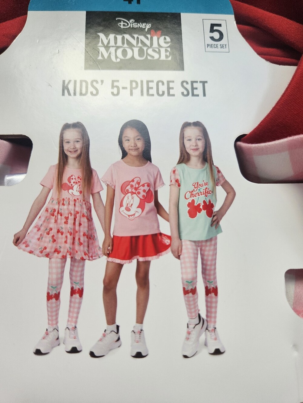 Disney Minnie Mouse Girls' 5 Pc.Set - Pink, Red, Mint